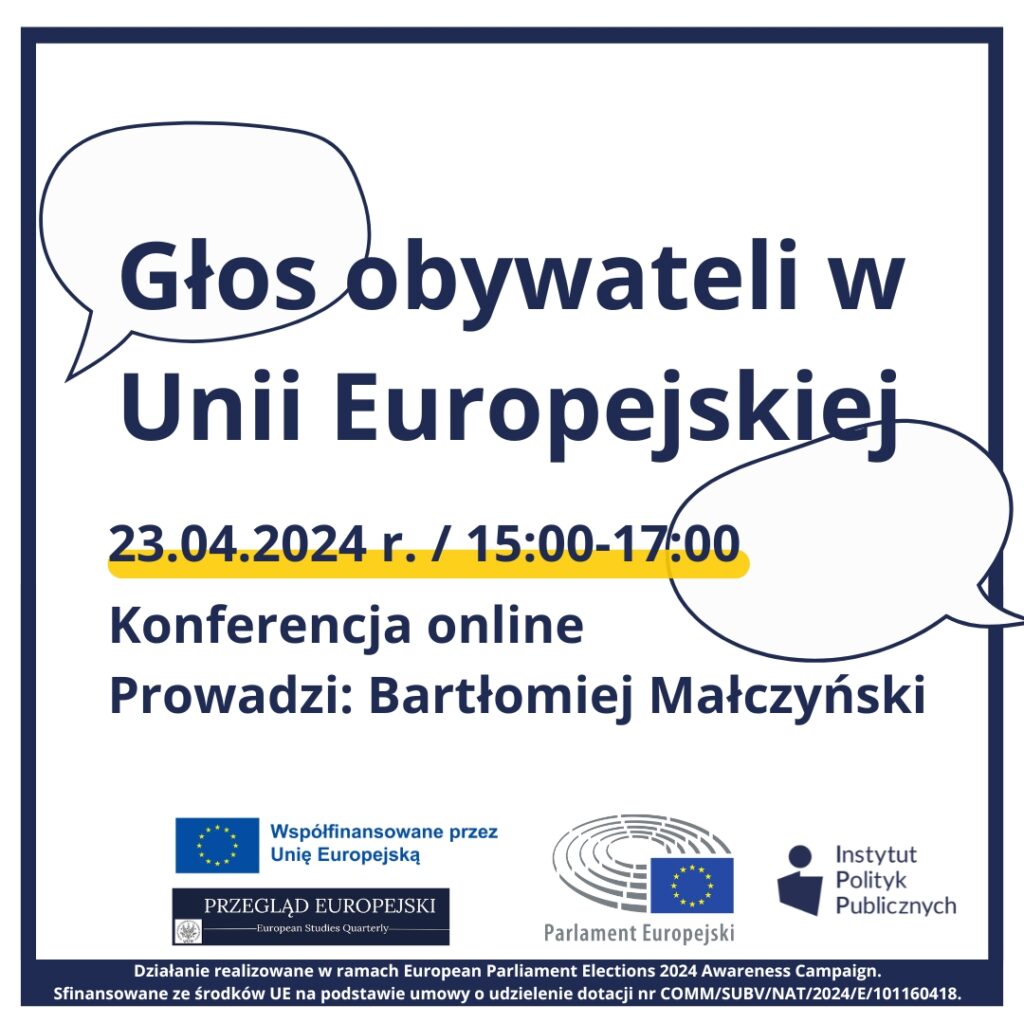 Grafika do wydarzenia Konferencja IV: Głos obywateli w Unii Europejskiej_kwadratowa